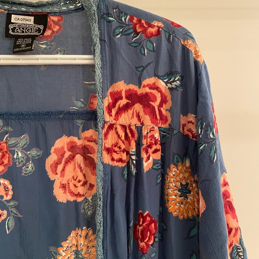 🚩 SOLD- Angie Floral Boho Duster Kimono. Size medium - Picture 7 of 10